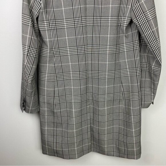Banana Republic‎ Black & White Plaid Trench Coat - Picture 7 of 15